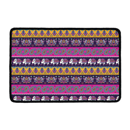 Paisley Elephant Hamsa Pattern Print Kitchen Mat