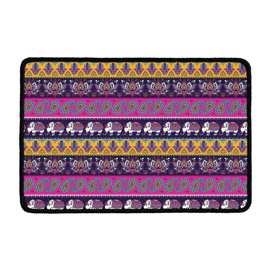 Paisley Elephant Hamsa Pattern Print Kitchen Mat