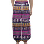 Paisley Elephant Hamsa Pattern Print Lantern Pants