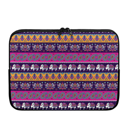 Paisley Elephant Hamsa Pattern Print Laptop Sleeve
