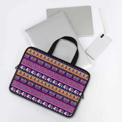 Paisley Elephant Hamsa Pattern Print Laptop Sleeve With Handle