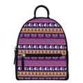 Paisley Elephant Hamsa Pattern Print Leather Backpack
