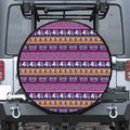 Paisley Elephant Hamsa Pattern Print Leather Spare Tire Cover