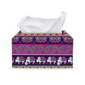 Paisley Elephant Hamsa Pattern Print Leather Tissue Box Cover