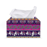 Paisley Elephant Hamsa Pattern Print Leather Tissue Box Cover