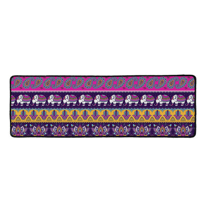 Paisley Elephant Hamsa Pattern Print Long Kitchen Mat