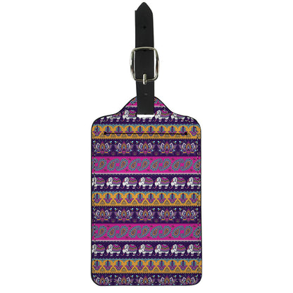 Paisley Elephant Hamsa Pattern Print Luggage Tag