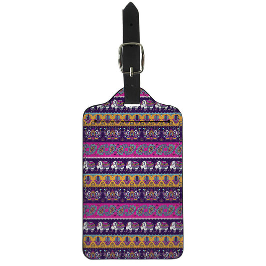 Paisley Elephant Hamsa Pattern Print Luggage Tag