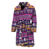 Paisley Elephant Hamsa Pattern Print Men's Bathrobe