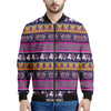 Paisley Elephant Hamsa Pattern Print Men's Bomber Jacket