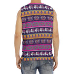 Paisley Elephant Hamsa Pattern Print Men's Fitness Tank Top