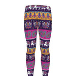 Paisley Elephant Hamsa Pattern Print Men's leggings