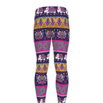 Paisley Elephant Hamsa Pattern Print Men's leggings