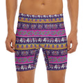 Paisley Elephant Hamsa Pattern Print Men's Long Boxer Briefs