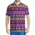 Paisley Elephant Hamsa Pattern Print Men's Polo Shirt