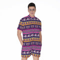 Paisley Elephant Hamsa Pattern Print Men's Romper