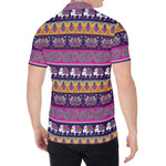 Paisley Elephant Hamsa Pattern Print Men's Shirt