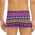 Paisley Elephant Hamsa Pattern Print Men's Short Boxer Briefs