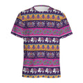 Paisley Elephant Hamsa Pattern Print Men's Athletic T-Shirt