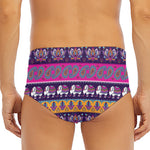 Paisley Elephant Hamsa Pattern Print Men's Triangle Swim Briefs