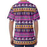 Paisley Elephant Hamsa Pattern Print Men's Velvet T-Shirt