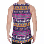 Paisley Elephant Hamsa Pattern Print Men's Velvet Tank Top
