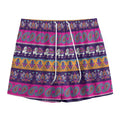 Paisley Elephant Hamsa Pattern Print Mesh Shorts