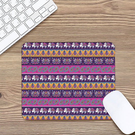 Paisley Elephant Hamsa Pattern Print Mouse Pad