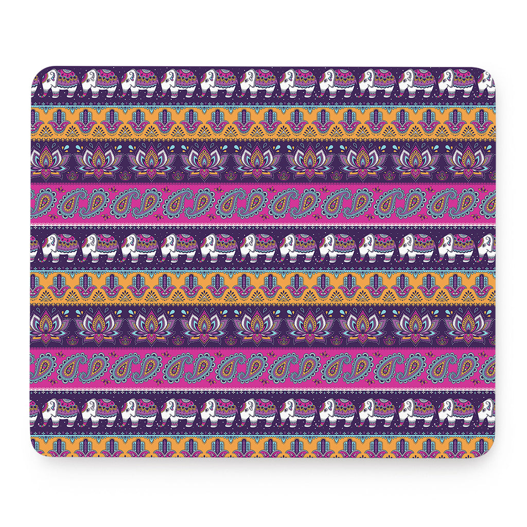Paisley Elephant Hamsa Pattern Print Mouse Pad