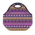 Paisley Elephant Hamsa Pattern Print Neoprene Lunch Bag
