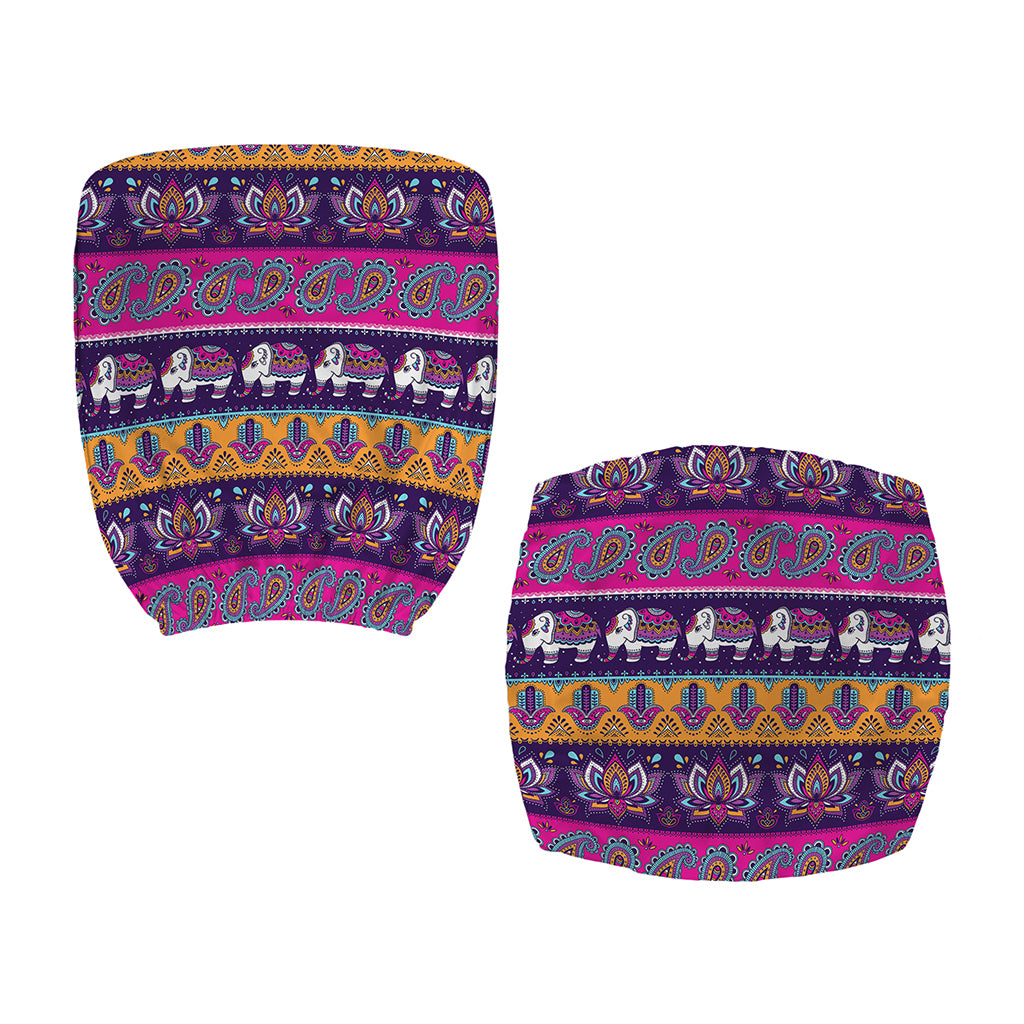 Paisley Elephant Hamsa Pattern Print Office Chair Cover