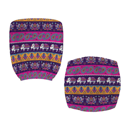 Paisley Elephant Hamsa Pattern Print Office Chair Cover