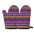 Paisley Elephant Hamsa Pattern Print Oven Mitts