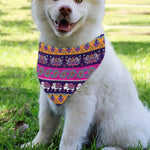 Paisley Elephant Hamsa Pattern Print Over The Collar Dog Bandana