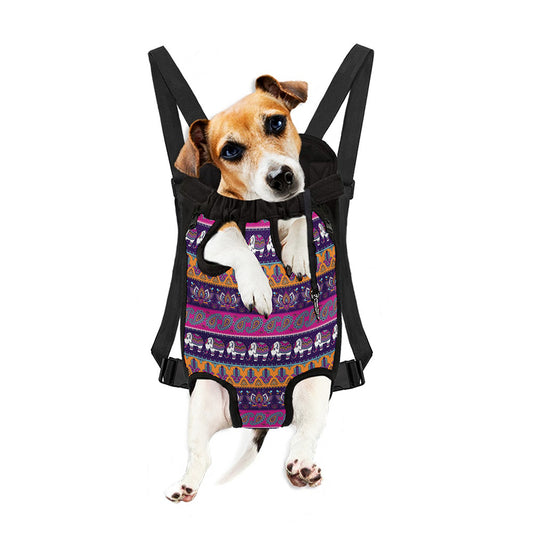 Paisley Elephant Hamsa Pattern Print Pet Carrier Backpack