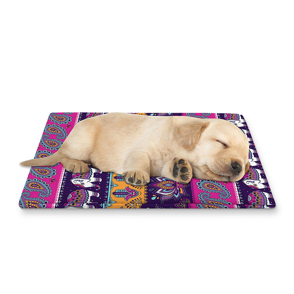 Paisley Elephant Hamsa Pattern Print Pet Cooling Mat Cover