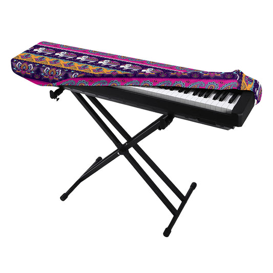 Paisley Elephant Hamsa Pattern Print Piano Keyboard Cover