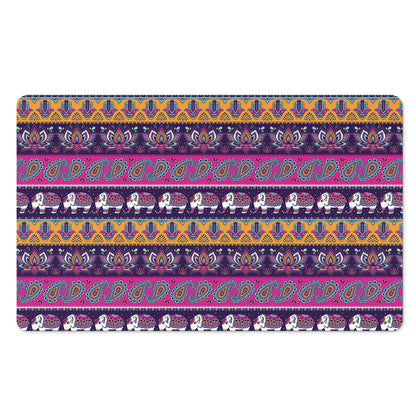 Paisley Elephant Hamsa Pattern Print Polyester Doormat