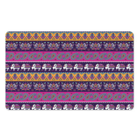 Paisley Elephant Hamsa Pattern Print Polyester Doormat