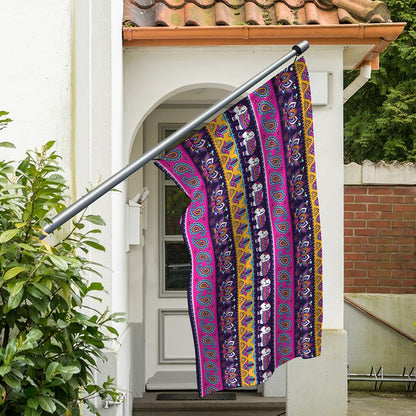 Paisley Elephant Hamsa Pattern Print Polyester Flag