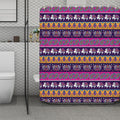 Paisley Elephant Hamsa Pattern Print Polyester Shower Curtain