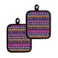 Paisley Elephant Hamsa Pattern Print Pot Holders