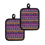 Paisley Elephant Hamsa Pattern Print Pot Holders