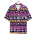 Paisley Elephant Hamsa Pattern Print Rayon Hawaiian Shirt