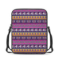 Paisley Elephant Hamsa Pattern Print Rectangular Crossbody Bag