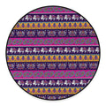 Paisley Elephant Hamsa Pattern Print Round Floor Mat
