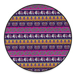 Paisley Elephant Hamsa Pattern Print Round Floor Mat