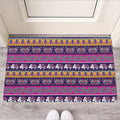 Paisley Elephant Hamsa Pattern Print Rubber Doormat