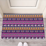 Paisley Elephant Hamsa Pattern Print Rubber Doormat