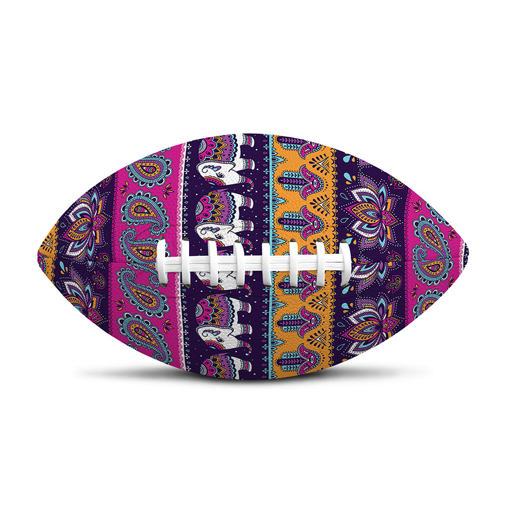 Paisley Elephant Hamsa Pattern Print Rugby Ball